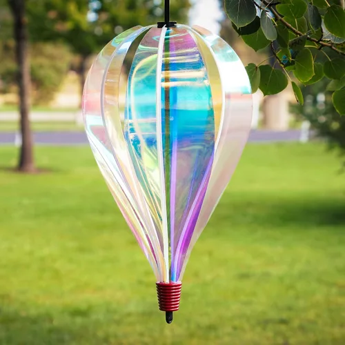 Vista 3 de In the Breeze 0978 - Globo de aire caliente iridiscente de 6 paneles - Decoración colgante al aire libre