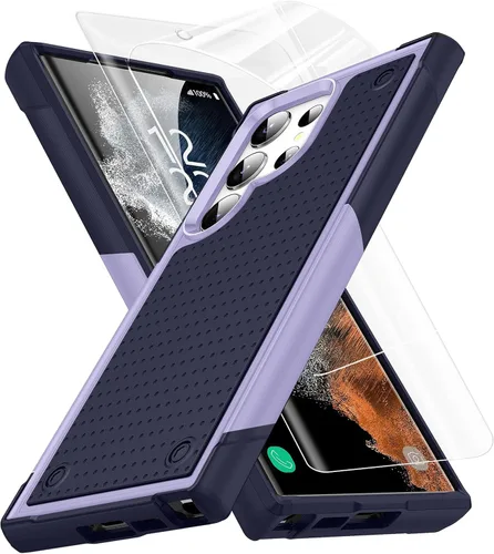 Vista 103 de Jeylly Funda para Samsung Galaxy S10 Plus S10+, ajuste delgado, doble capa, resistente, absorción de golpes, TPU con carcasa trasera de Negro