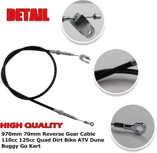 Vista 3 de DEHE 965.2mm/38" Cable de engranaje inverso 110cc 125cc Quad Dirt Bike ATV Dune Buggy Go Kart