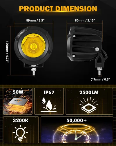 Vista 5 de AUXBEAM - Faro LED de 3.5 pulgadas para automóvil