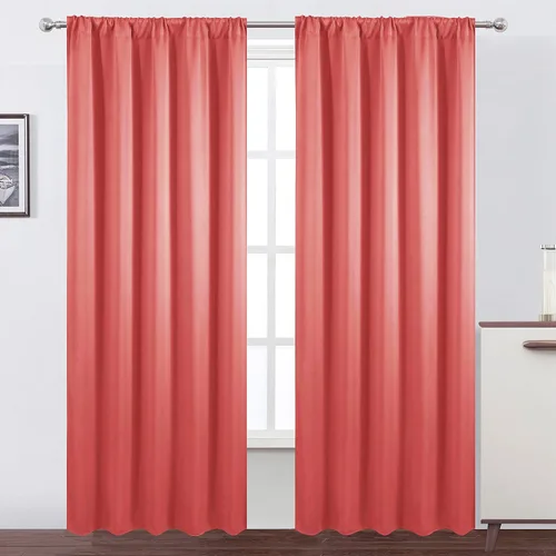 Vista 133 de LEMOMO Cortinas opacas de 42 x 54 pulgadas, juego de 2 paneles de cortinas con aislamiento térmico para oscurecer la habitación