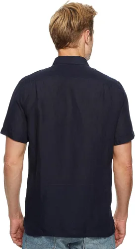 Vista 3 de Lacoste Camisa de manga corta con botones de lino y ajuste regular para hombre