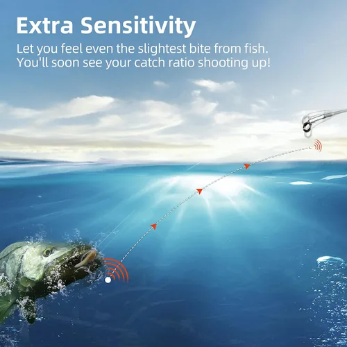 Vista 5 de RUNCL Línea de Pesca de Fluorocarbono, Línea Líder PowerFluoro Clear Ice para Pesca - Prácticamente Invisible, Hundimiento Más Rápido, Sensibilidad