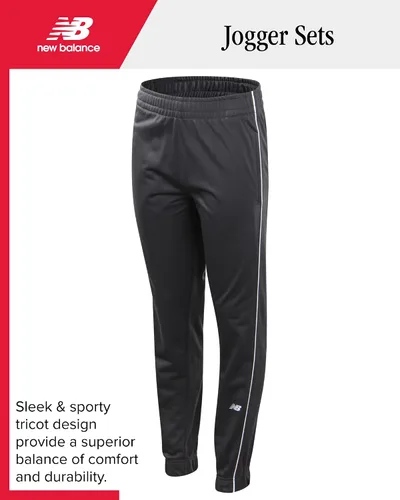 Vista 2 de New Balance Pantalones deportivos para niño Paquete de 4 pantalones deportivos de tricot Pantalones deportivos de rendimiento con bolsillos