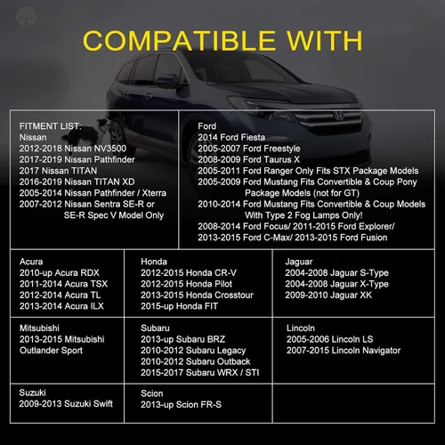 Vista 2 de TangMiGe Lámparas antiniebla para Nissan Honda, Ford, Acura, Subaru, Suzuki, Lincoln, Jaguar, accesorios para conducción, luz antiniebla, repuesto