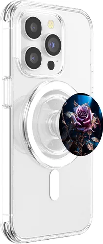 Vista 3 de Gothic Metallurgic Rose Design 1 PopSockets MagSafe PopGrip for iPhone