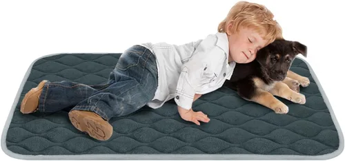 Vista 10 de Furrybaby - Alfombrilla para jaula de perro con base antideslizante lavable a máquina, tapete plano para camita de mascota para dormir