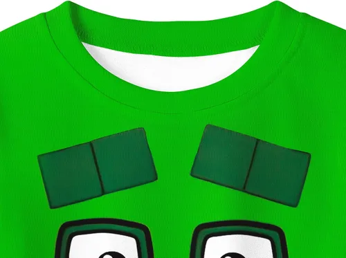 Vista 2 de Camiseta de números para niños y niñas, camiseta de dibujos animados, ropa de juego diaria, ropa casual para 3-8 años