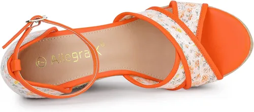 Vista 4 de Allegra K Alpargatas de cuña de encaje para mujer