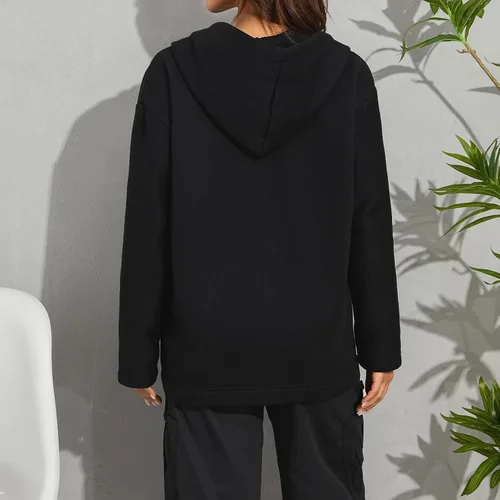 Vista 5 de GuliriFei Sudaderas con capucha y cremallera para mujer, estilo Y2K, estética, con diamantes de imitación, estilo vintage, sin botones