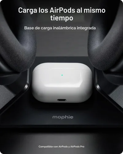 Vista 3 de Mophie Max Soporte de carga dual para auriculares AirPods Max - Modo