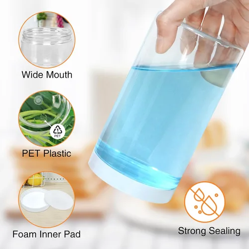 Vista 17 de PeacePeo Tarros de plástico con tapas, recipientes de slime de 4 onzas, 72 frascos de plástico transparente vacíos, recipientes de cosméticos