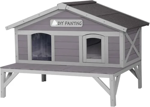 Vista 11 de GUTINNEEN Casa climatizada para gatos al aire libre para exteriores, resistente a la intemperie, aislada, refugio para gatos para invierno
