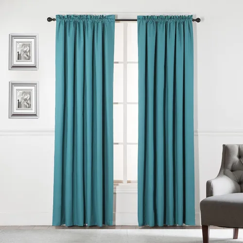 Vista 16 de Diamond Home Linens Cortinas opacas con dobladillo para cortinero de 45 pulgadas de largo para dormitorio, paneles de tratamiento de ventanas