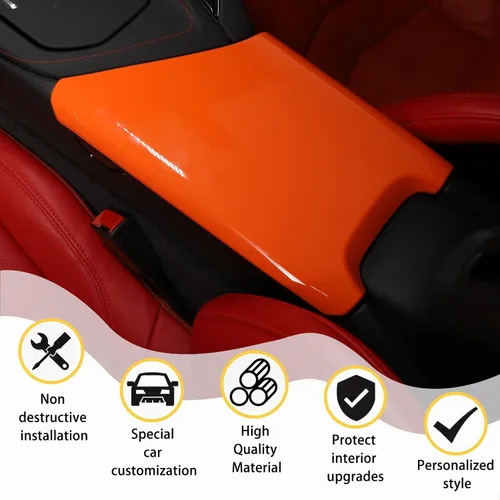 Vista 4 de CHEAYAR Funda para Reposabrazos de Interior de Coche, Caja de Consola Central Compatible con Chevrolet Corvette C8 2020-2023, Cubierta de Protección
