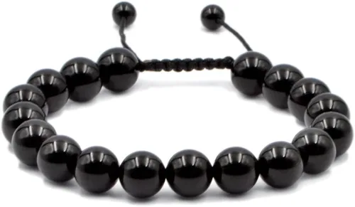 Vista 25 de AD Beads - Pulseras de gemas naturales de 0.39 pulgadas, cristales de sanación, macramé ajustable de 7 a 9 pulgadas