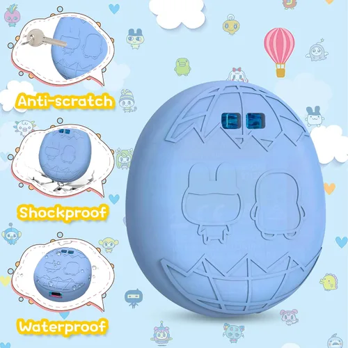 Vista 4 de Funda de silicona compatible con Tamagotchi Uni Virtual Pet Machine, funda protectora para Tamagotchi Uni con cordón para el dedo