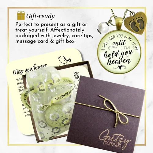 Vista 20 de Gutsy Goodness Miscarriage Necklace Comforting Sentimental Handmade Jewelry For Mom - Pendant, Message Card, Keepsake Gift Box