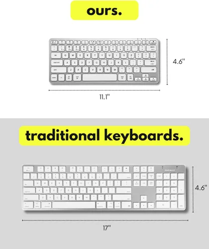 Vista 9 de Teclado Inalámbrico Bluetooth Macally para Mac - Conectividad Premium para Múltiples Dispositivos - Teclado Apple Compatible para MacBook Pro/Air