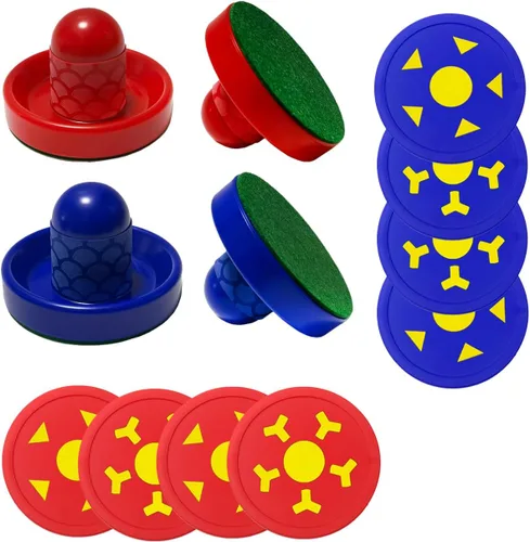 Vista 8 de Empujadores de hockey de aire y discos de hockey de aire, huelguistas antideslizantes y discos dinámicos para juego de mesa de hockey de aire