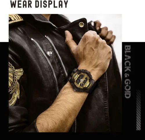 Vista 3 de findtime Mens Digital Watch Waterproof Dual Display Analog Digital Outdoor Sports Watches LED Backlight Tactical Military Watches for Men Alarm