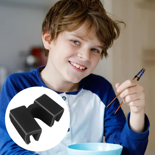Vista 4 de 6 pares de palillos reutilizables, palillos de entrenamiento para adultos, conector de bisagras, palillos de práctica antideslizantes y portátiles