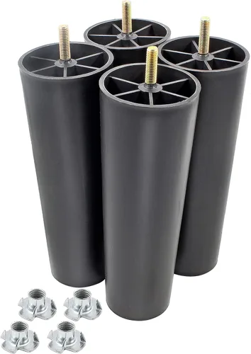 Vista 11 de 4 patas de sofá de 2.5 pulgadas, patas de sofá de plástico Patas cónicas de los muebles, pernos de la suspensión M8, para la mesa de centro