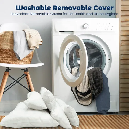 Vista 2 de Miguel Cama extraíble lavable para perros medianos, fácil de limpiar, cama rectangular para mascotas para gatos grandes con funda de cremallera
