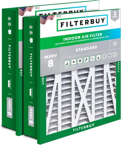 Vista 25 de Filterbuy 10x17x2 Filtro de aire MERV 8 Defensa Esencial contra el Polvo y las Alergias (2 unidades), Filtros exteriores plegados electrostáticos