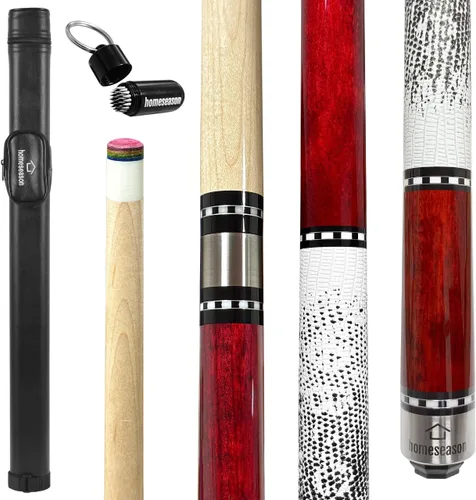 Vista 12 de HomeSeason 58in Pool Cue Stick Canadian Maple Wood 13mm Tip - 18oz Perfect for Precision Play, Low Deflection Pool Cue for Enhanced Accuracy HS17-A