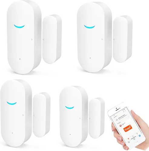 Vista 8 de Tuya Sensor de puerta WiFi: alarma de seguridad inalámbrica, compatible con Alexa, Google Home, Siri, sensor de puerta inteligente para seguridad