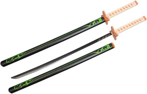 Vista 4 de Espada samurái de espuma de 41 pulgadas, Katana Demon a Slayer Anime (elige tu personaje) (Hashibira Inosuke)