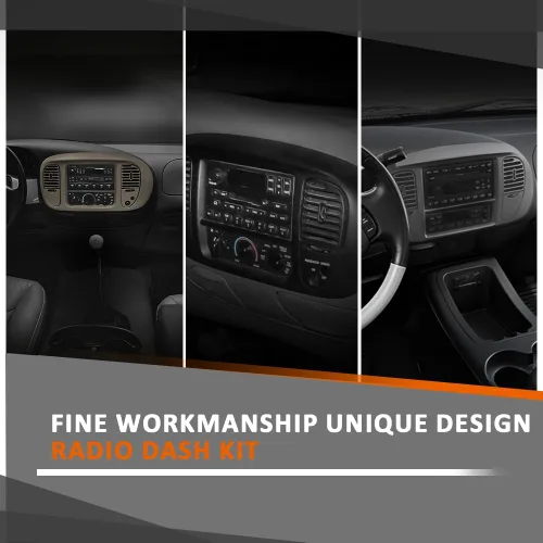 Vista 4 de CROSSDESIGN Nuevo negro central Dash Radio Air Vent Bisel Trim compatible con Ford F150 Expedition 1997 1998 1999 2000 2001 2002 2003