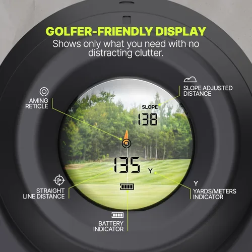 Vista 7 de Precision Pro NX9 Golf Rangefinder with Slope Switch – 900 Yards Laser Range Finder, Flag Lock Vibration, 6X Magnification, Magnetic Cart Mount