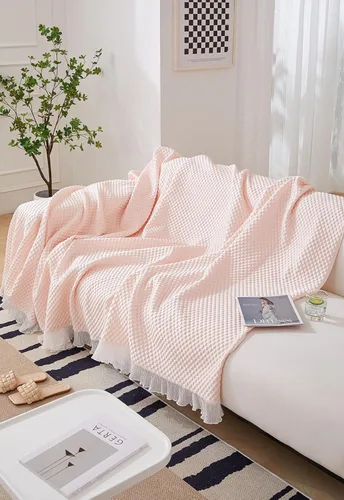 Vista 5 de Funda de sofá toalla Cojín Sofá FurnitureProtector protegerá su sofá de manchas, desgaste Es funcional y duradero para la vida diaria para cama Rosa