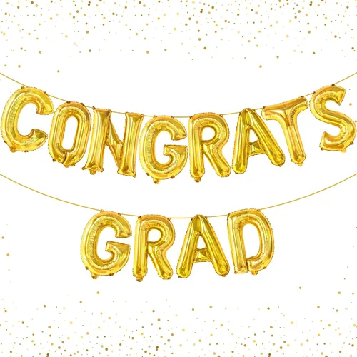 Vista 13 de Decoraciones de graduación 2026 Globos negros de graduación de felicitaciones – 16 pulgadas Cartel negro de felicitaciones graduadas Cartel