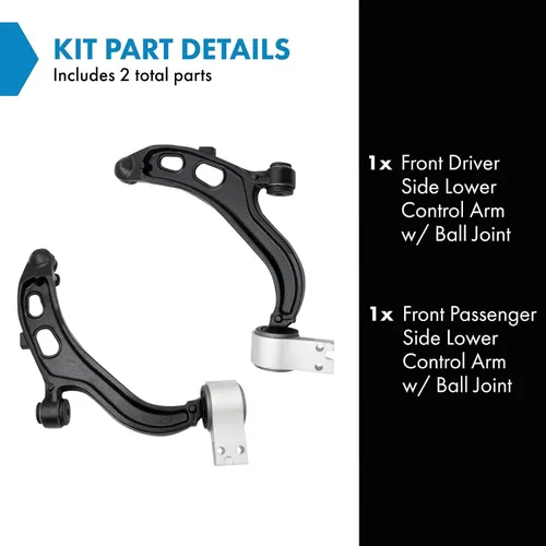 Vista 560 de Conjunto de Brazo de Control Inferior Delantero y Junta Esférica TRQ para Lado del Conductor y del Pasajero 2 Piezas Compatible con Ford Mustang GT