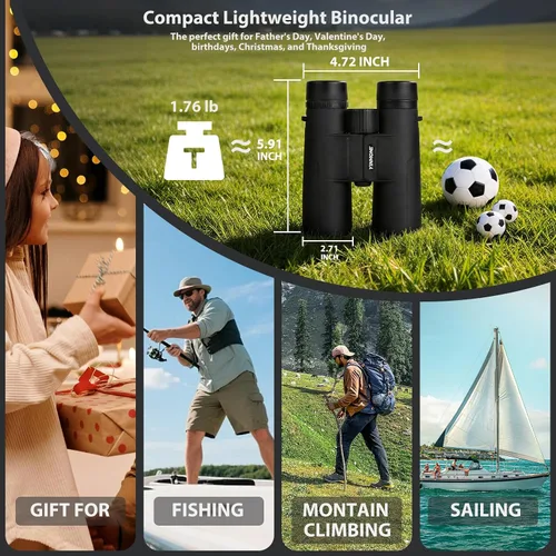 Vista 9 de Prismáticos impermeables 12X42 para adultos de alta potencia UHD