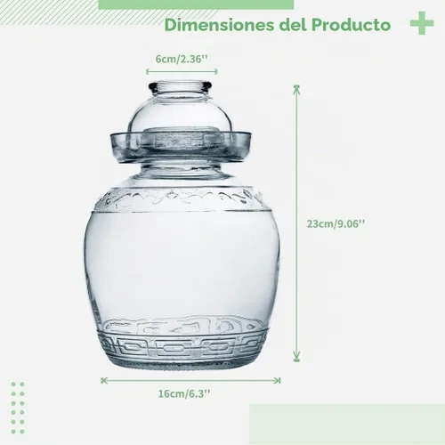 Vista 5 de Tarro de fermentación de vidrio de 1.5L/2.5L/4.5L, tarro de pepinillo sellado de gran capacidad, (B 2.5L/88oz)