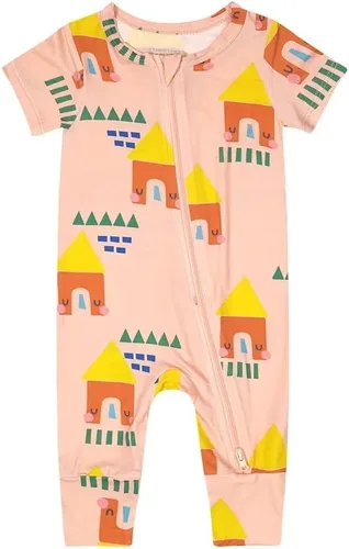 Vista 16 de Teach Leanbh Pijama de viscosa de bambú unisex para niños pequeños Azul Blanco/Cocodrilo
