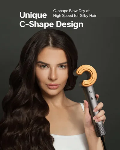 Vista 2 de Secador de pelo para mujer, motor sin escobillas de alta velocidad de 110,000 RPM, tecnología de plasma, secado rápido en 5 minutos, 5.15 oz, ligero