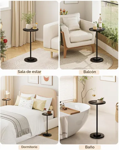 Vista 9 de Mesa auxiliar redonda, mesa pequeña para bebidas para espacios