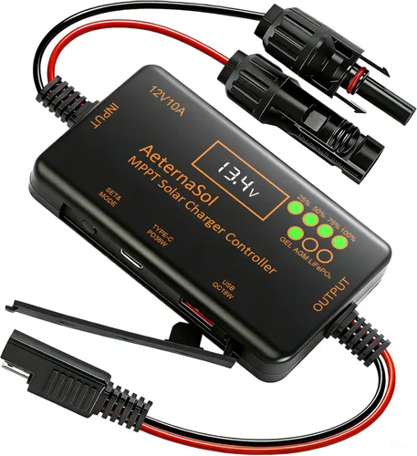 Vista 10 de Controlador de carga solar PWM 12V 20A para LiFePO4, AGM, batería de gel