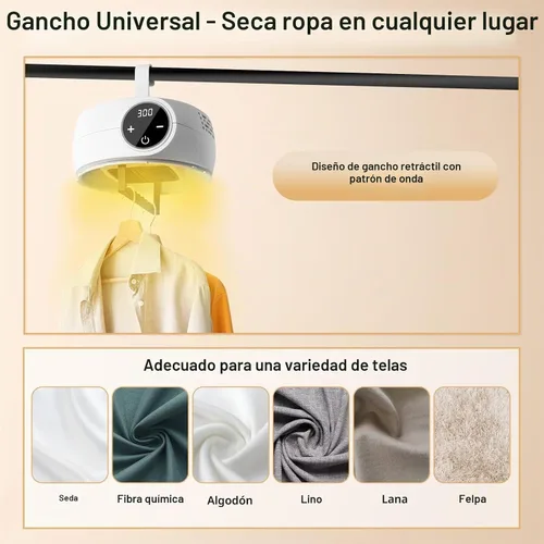 Vista 5 de Secadora de Ropa Portátil Uten, Secador Mini Ligero para Secado Rápido de Ropa en Apartamentos, RVs, Hoteles y Viajes