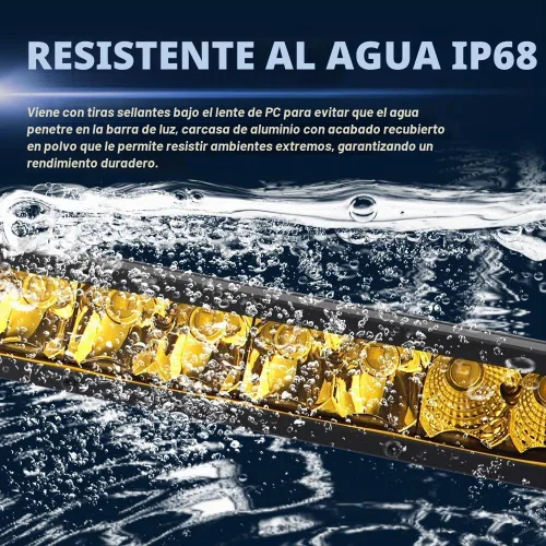 Vista 5 de Barra de luz LED amarilla de 12", combo de foco y luz de inundación con haz Led para luz antiniebla