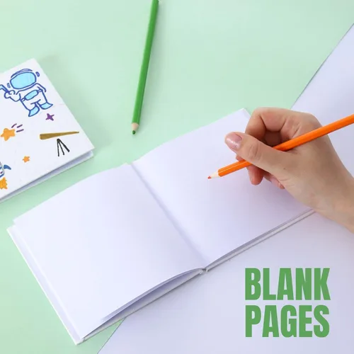 Vista 6 de 24 Pack Hardcover Blank Book,5x5 Inch Unlined Sketchbook Journal - 18 Sheets/36 Pages Each, Bulk Pack of White Hardcover Blank Books for Writing