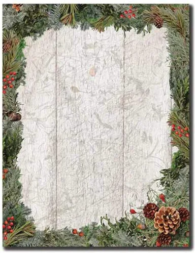 Vista 2 de Holiday Wreath - Papel para impresora láser y inyección de tinta con membrete, 100