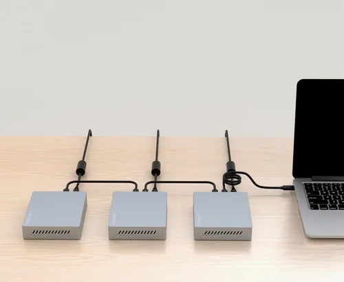 Vista 5 de Carcasa SSD Thunderbolt 3 de cuatro ranuras M.2 NVMe de 40 Gbps hasta 2800 MB/s compatible con Thunderbolt 2 compatible con M1 M2