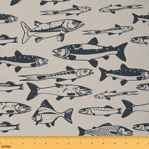 Vista 8 de Koi Fish - Tela de tapicería para sillas, tela tradicional japonesa para exteriores, tela decorativa con estampado de hojas de loto Botanicla