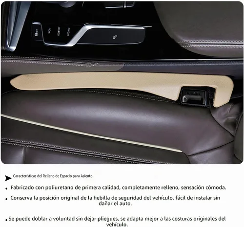 Vista 6 de Junecarp Paquete de 2 rellenos de espacio para asiento de automóvil, organizador flexible para evitar que los artículos se caigan, accesorios